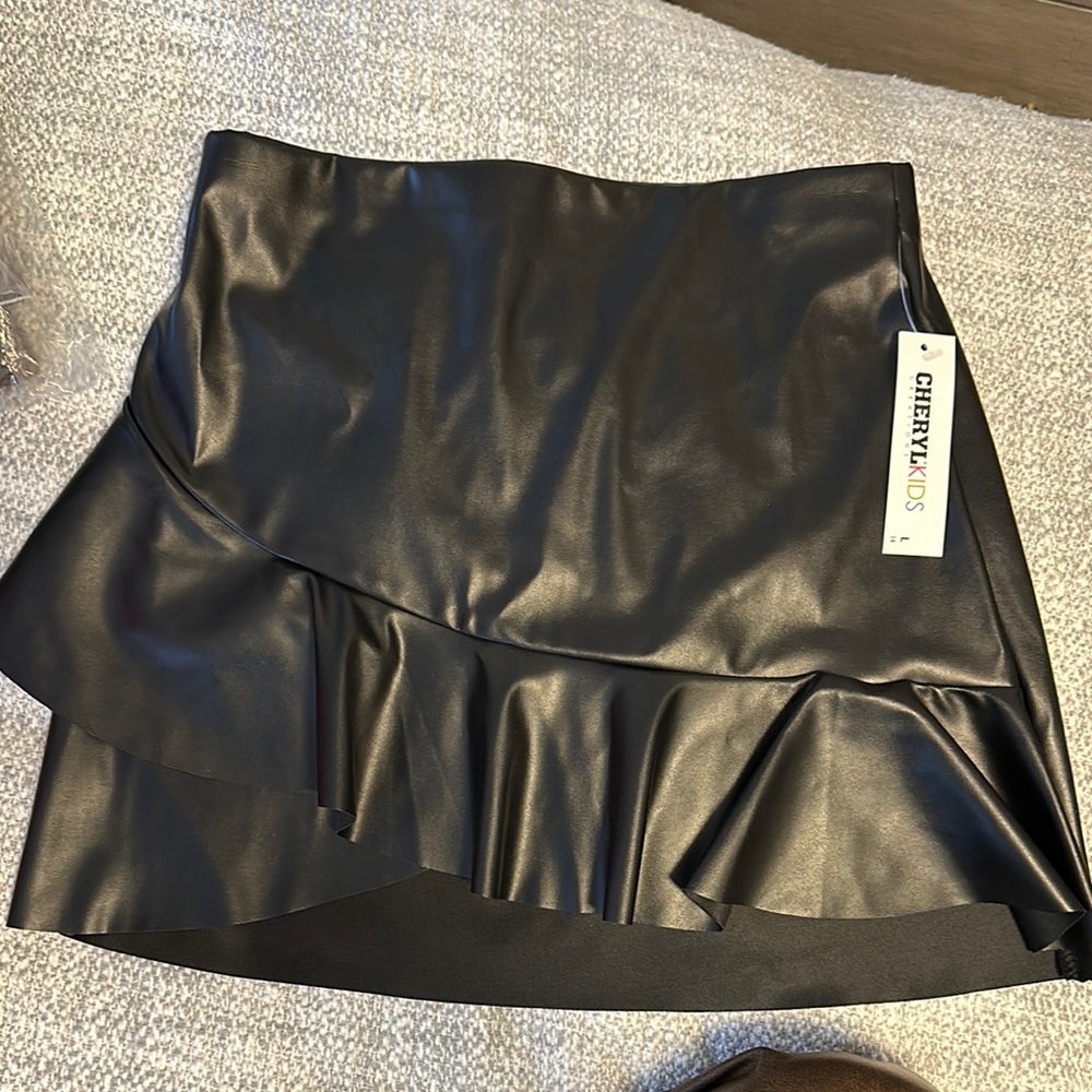 Black Faux Leather Skirt